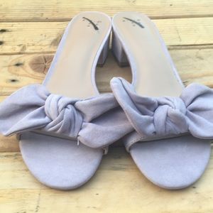 A New Day Lavender Bow Top Mules